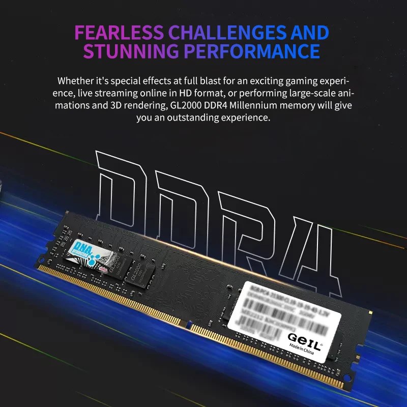 GeIL Memory Ram Desktop GL2000 DDR4 3200MHZ Memoria CL18 8GB 16GB 1.35V With Cooling Heatsink PC only for Intel Computer