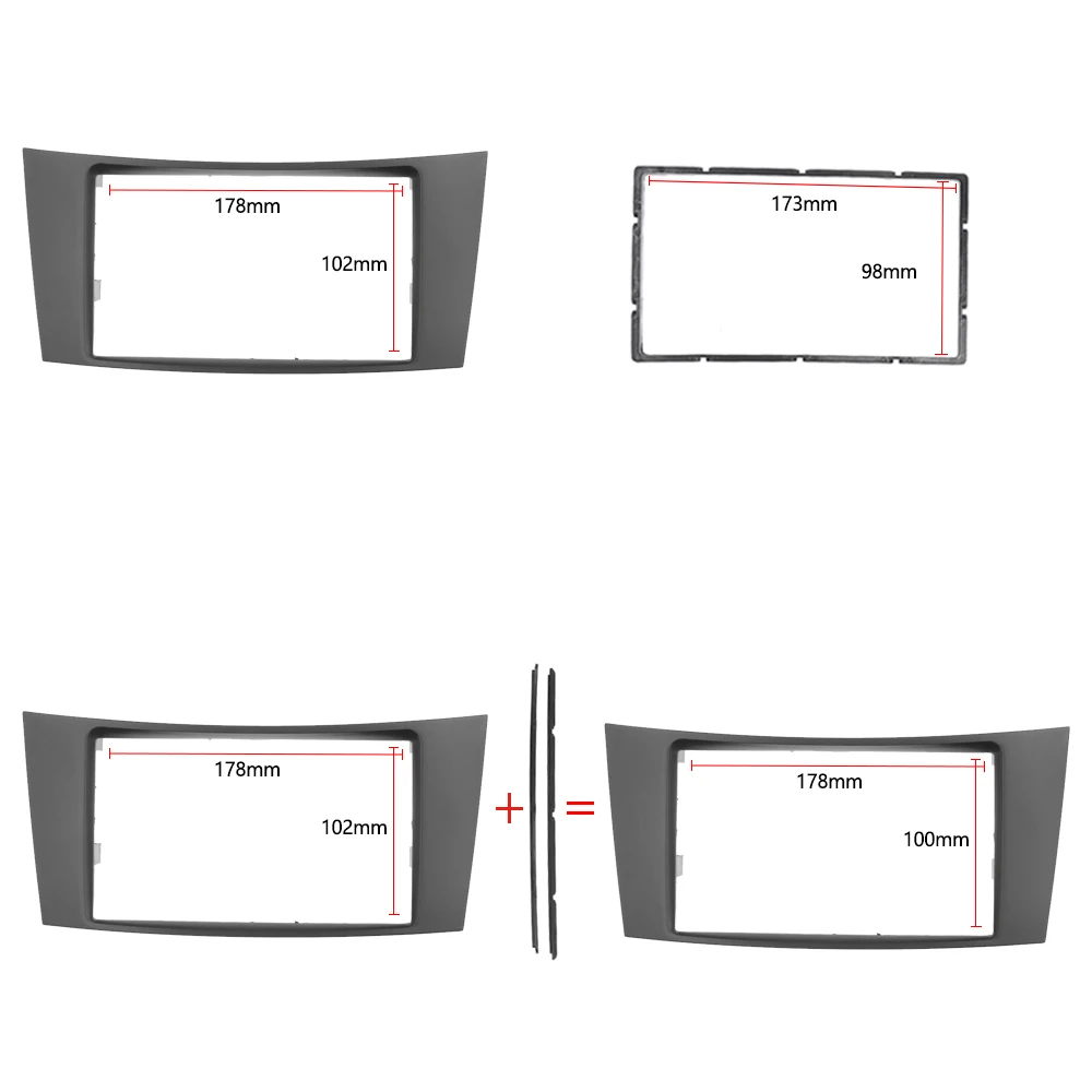 2Din refitting Car Radio Panel Facia Stereo Frame for Mercedes BENZ E CLASS W211 CD Trim DVD Player Cover Kit