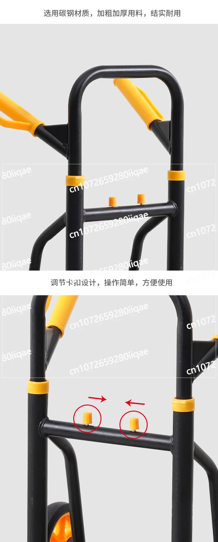 Six-wheeled stair climbing cart folding trolley pulling goods and transporting small trailers stair climbing artifact