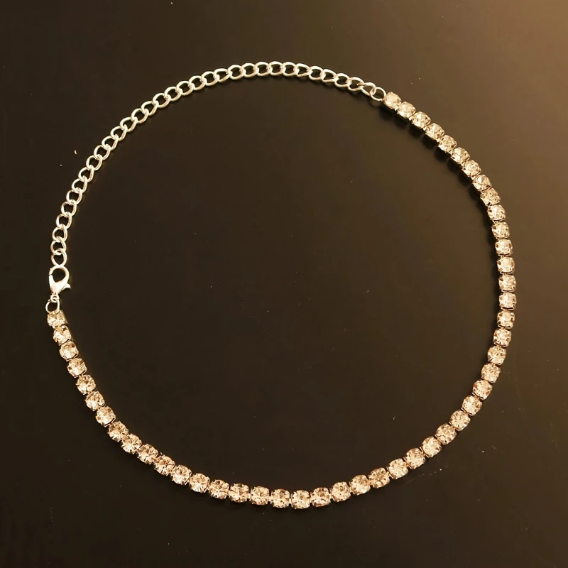 Luxurious Sparkling Zircon Chain Splicing Necklace Fashionable and Luxurious Party Jewelry Gift for Women