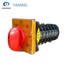 YMW28-20/6 Milling Machine Accessory 20A 6 Poles 8 Position Control Motor Speed Changeover Rotary Cam Switch T-16EXF64D-6