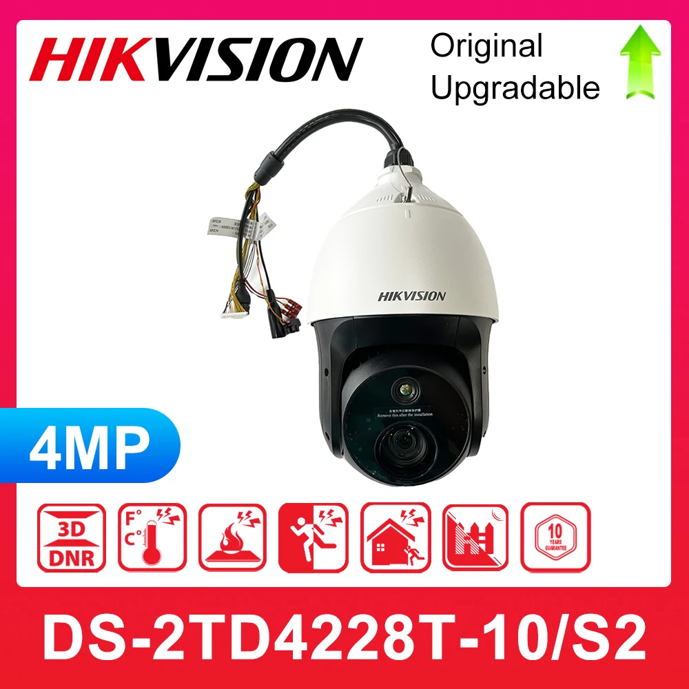 

Оригинальный Hikvision DS-2TD4228T-10/S2, замена DS-2TD4228T-10/W, термографический тепловой и оптический двухспектральный сетевой скоростной купол