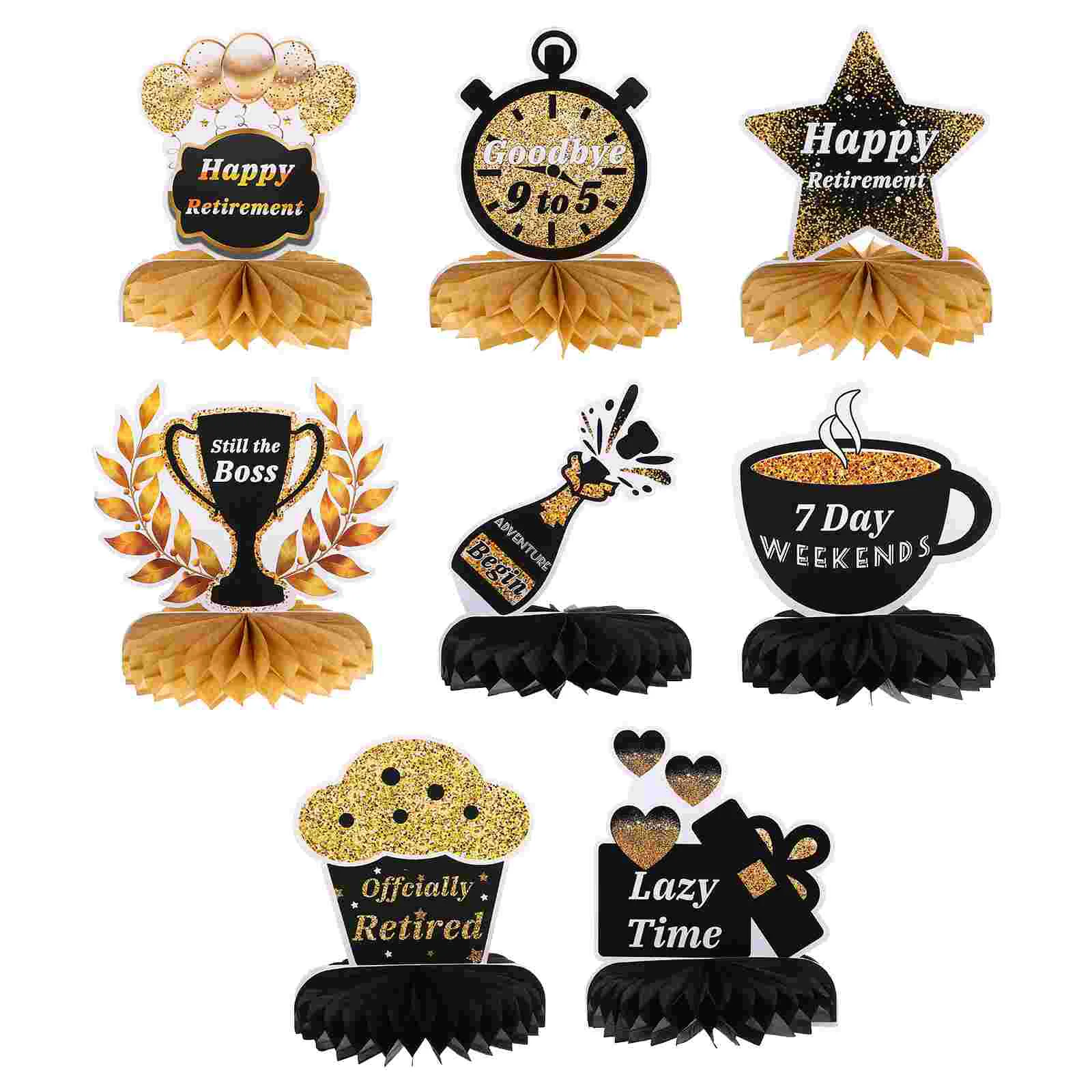 

8 Pcs Man Gift Retired Honeycomb Ornament Retirement Landscape Ornaments Decorate Adorn Supplies Decorations Work