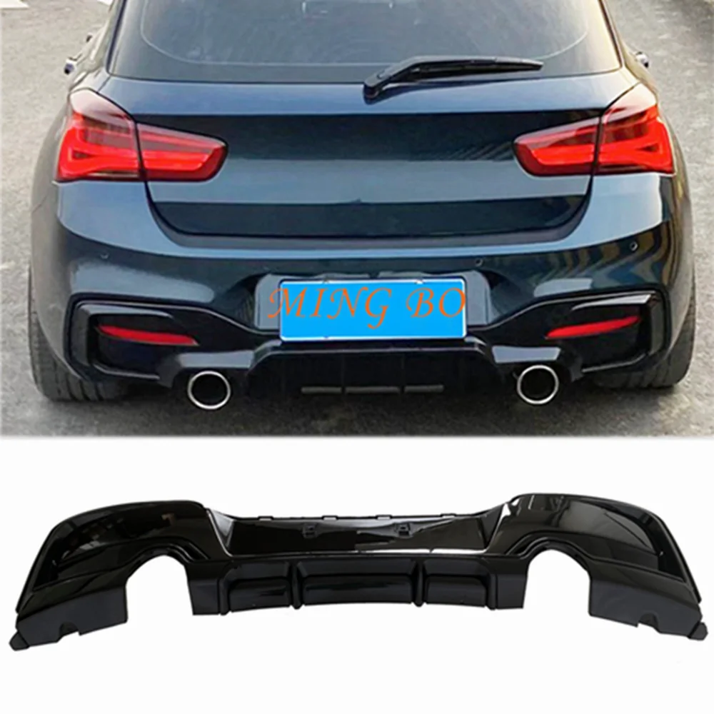 

For BMW 1 Series F20 M Sport M135i 2012-2014 2015-2018 Rear Bumper Lip Diffuser ABS Gloss Black Spoiler