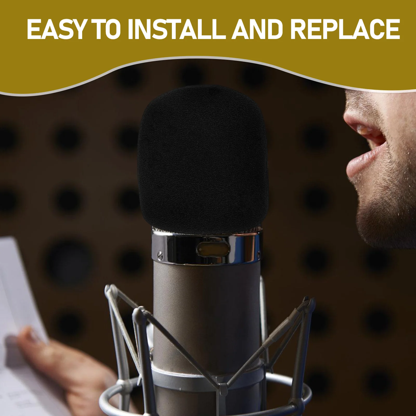 

2Pcs Large Sponge Microphone Covers Universal Fit Washable Mic Protectors for Conference Stage Ktv Use Noise Reduction