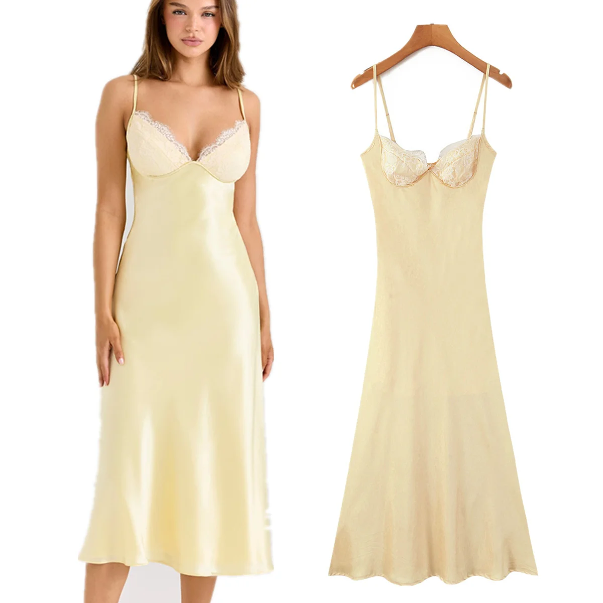 Maxdutti الفرنسية مثير فستان الحفلات الساتان الحد الأدنى الدانتيل الربط فستان بحزام فستان المرأة ، فساتين للمرأة #1