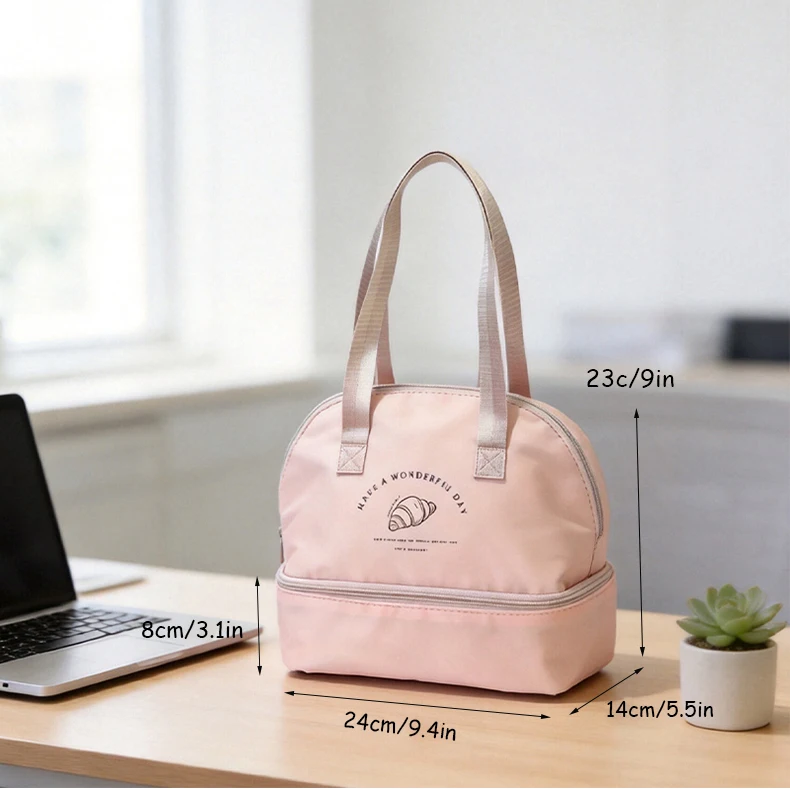 Large-capacity portable lunch box bag - double-layer thickened aluminum film lunch box bag - picnic portable bag