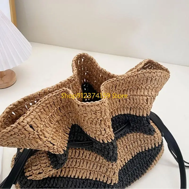 

G5AE Large Straw Bags for Women Travel Beach Tote Crossbody Bag Summer Shoulder Bag