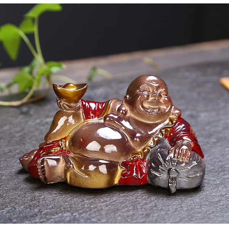 

11,5 см меняющий цвет чайные украшения для домашних животных Майтрейя Будда чайный поднос чайный сервиз