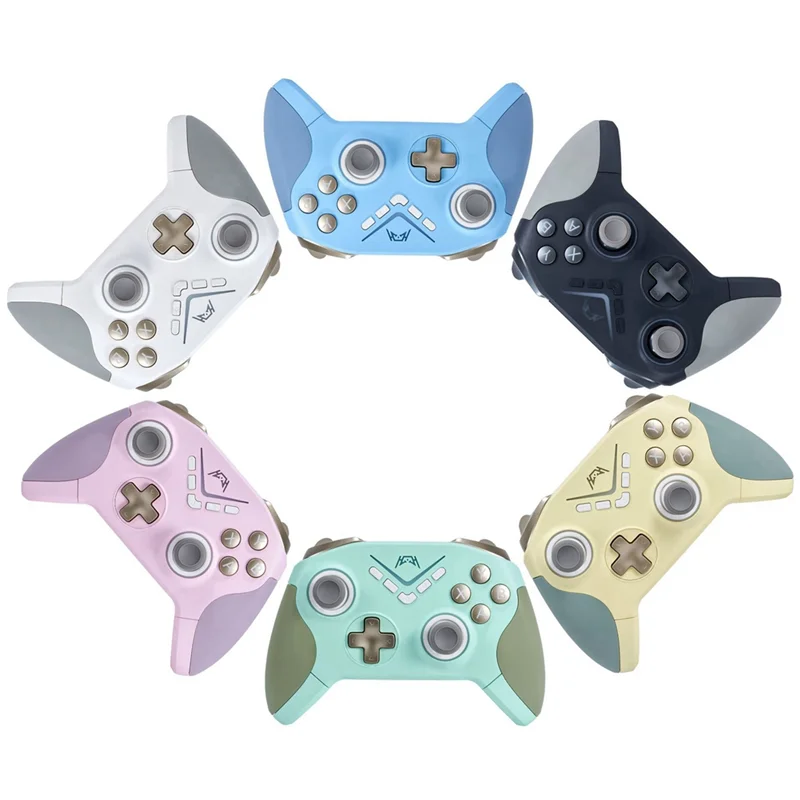 BNVN-Gamepad Pengendali Game Nirkabel dengan Pengontrol Bluetooth Pemicu Linier Aula Lampu RGB Warna-warni untuk Sakelar, PC