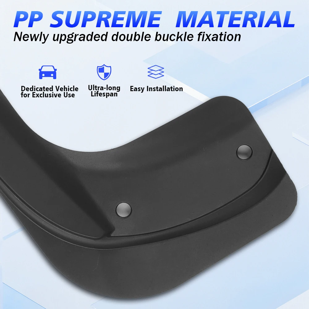4PCS Official Original Mudflaps Soft TPE Material Front Rear Wheel Fenders Splash Guards For Tesla Model 3 2024 2025 2026