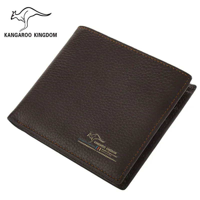 kangaroo kingdom luxury men wallets genuine leather short purse famous brand slim wallet