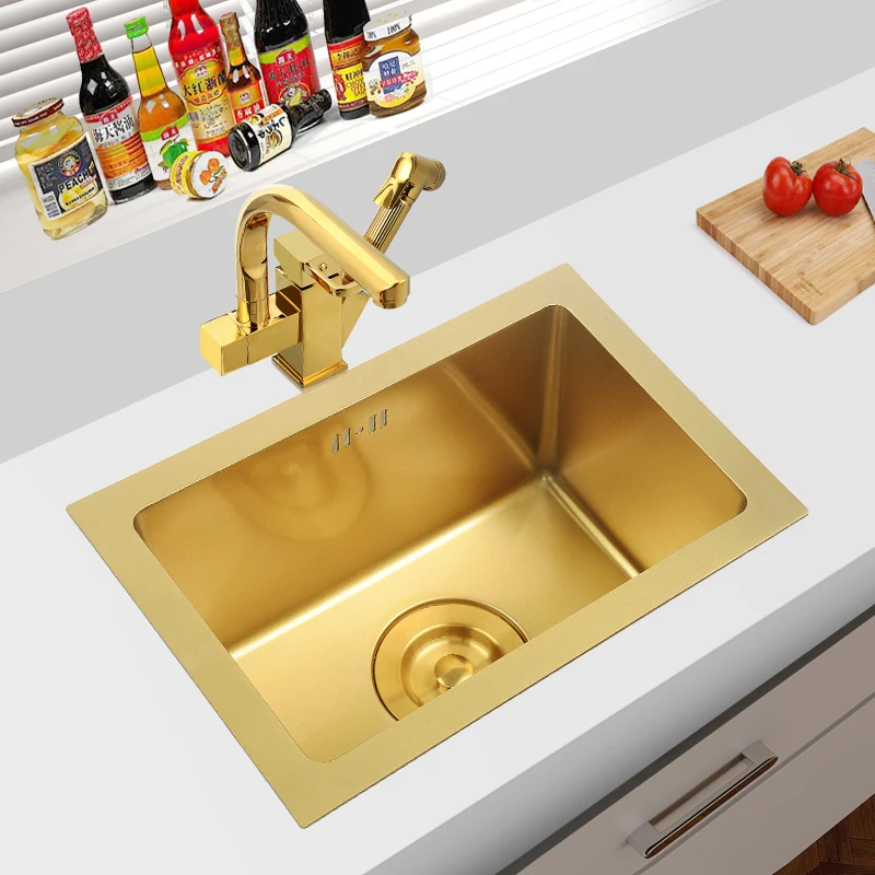 

Golden Nakajima bar mini sink 304 stainless steel sink single sink under counter basin kitchen built-in sized