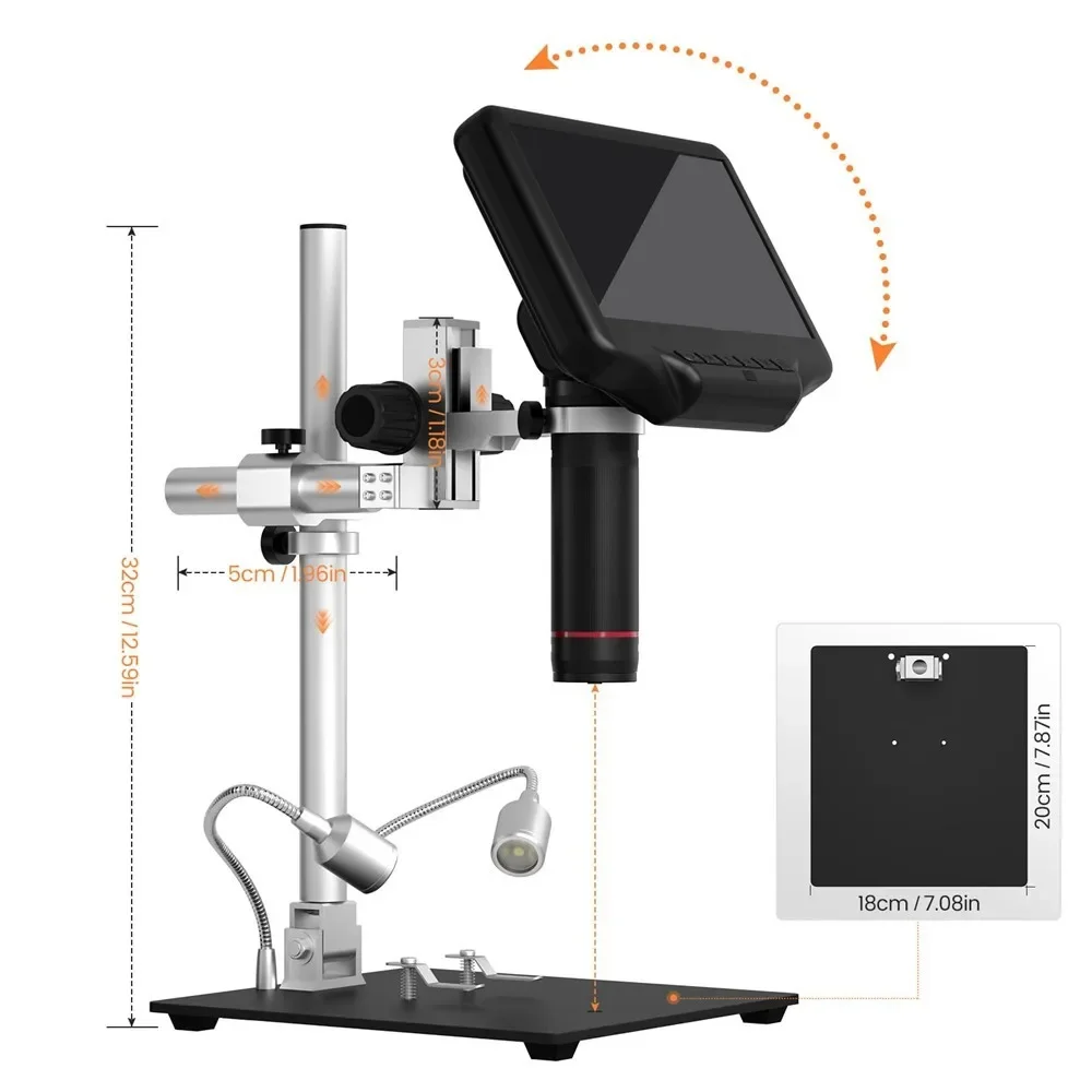 Suitable For AD407pro 7-inch Display High-definition 3D Digital Electron Microscope USB Magnifying Glass Maintenance Mobile Phon