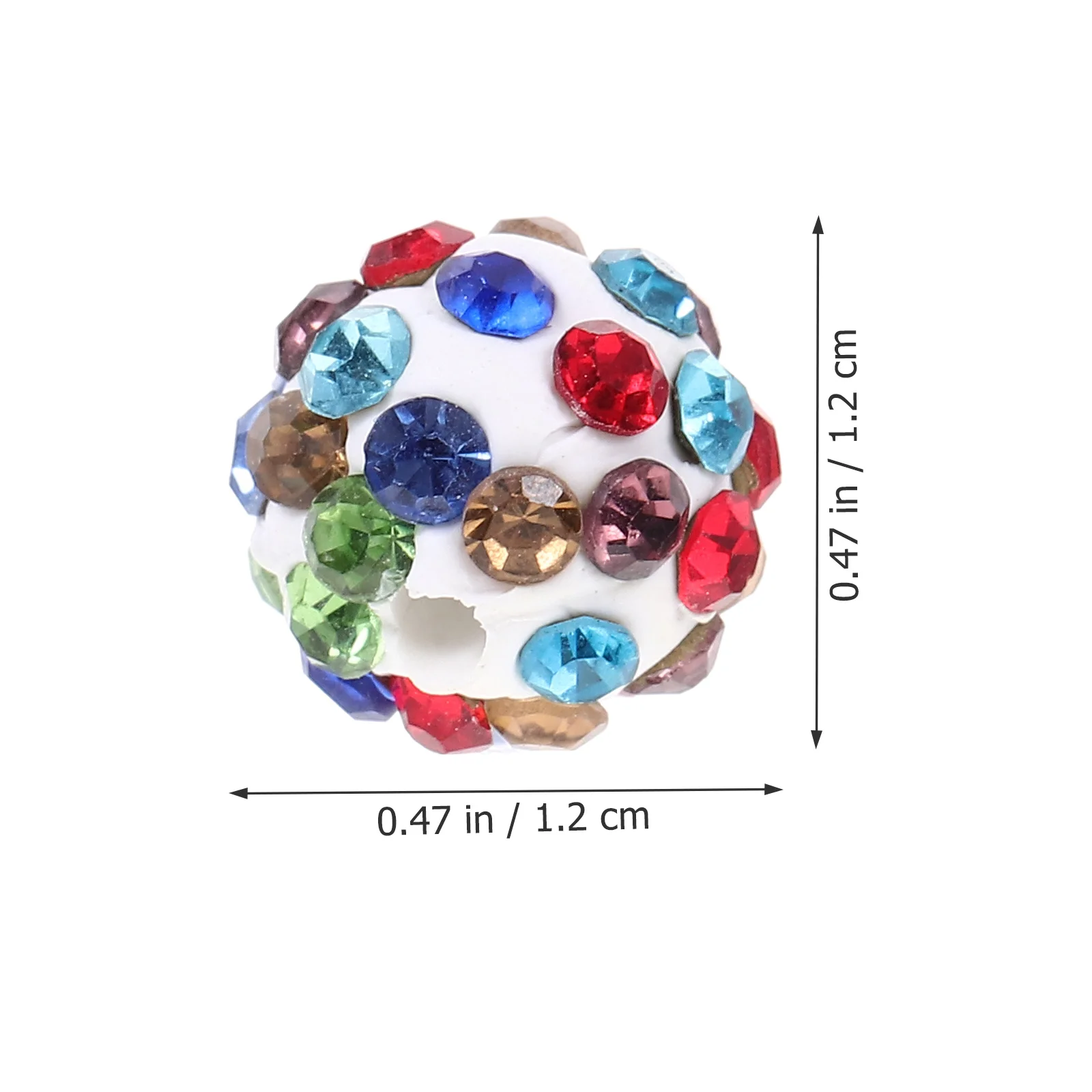 

50pcs Drilled Ball Loose Spacer Beads For Jewelry Making Diy Bracelet Necklace Craft Accessories Beads For Crafts Rhinestone