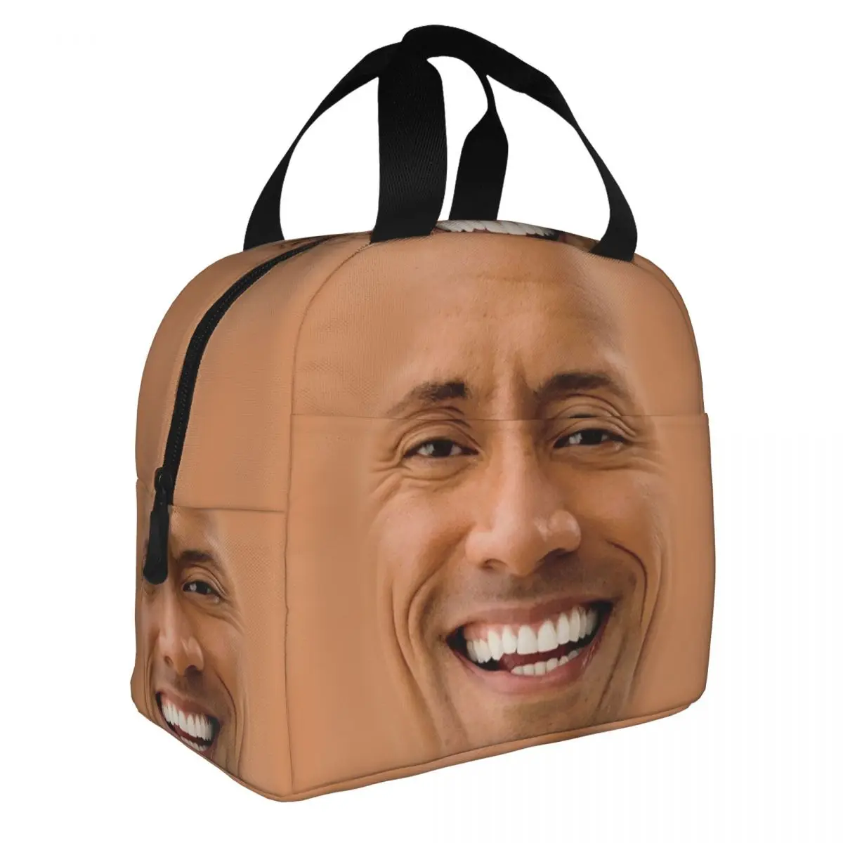 Custom The Rock Face Insulated Lunch Bag for Women Leakproof Johnson Cooler Thermal Bento Box Office Work School