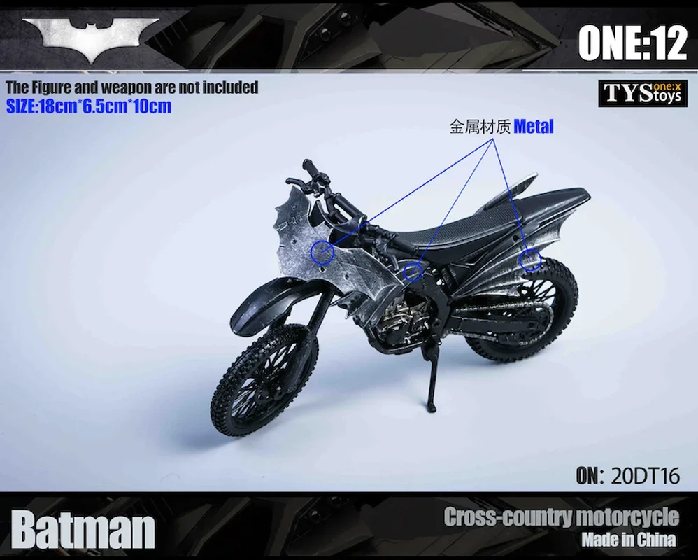 In Stock Tystoys 1/12 Batman Off-road Motorcycle Compatible With 6-inch Movable Doll Motorcycle Model