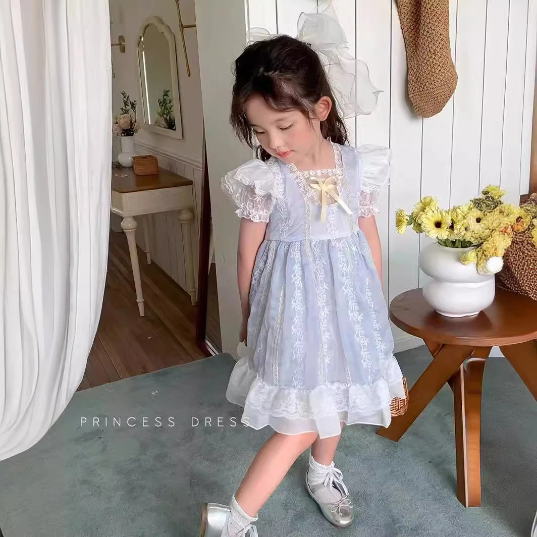 

Girls Dress 2024 Children Summer and Spring New Style Girl Baby Princess Dress Simple Casual Style All-match Children Skirt