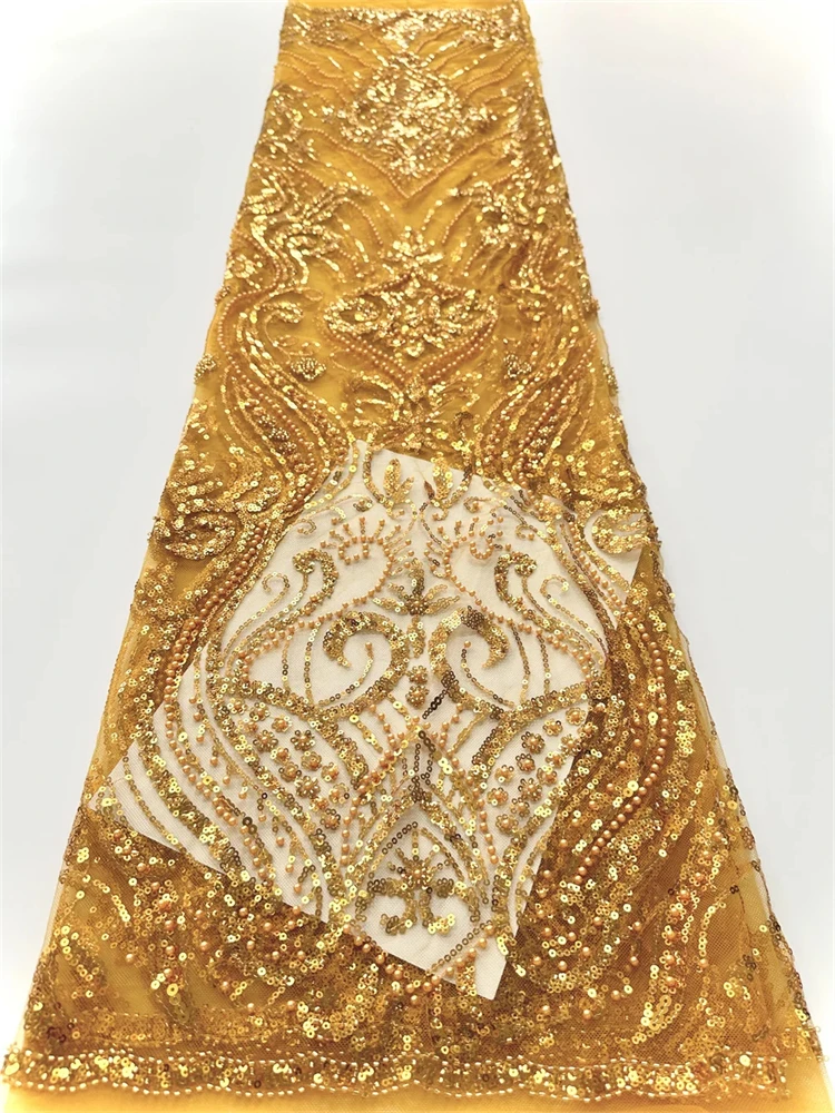 

Высокое качество, модная африканская тюль с блестками, вышитая кружевная ткань для жениха, кружевная ткань с бисером для нигерийского свадебного платья