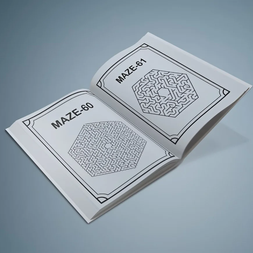 كتاب تلوين لغز البحث المتاهة للبالغين للتدريب المركز، لعبة تركز على تطوير العقل، كتاب تلوين ألغاز تحدي