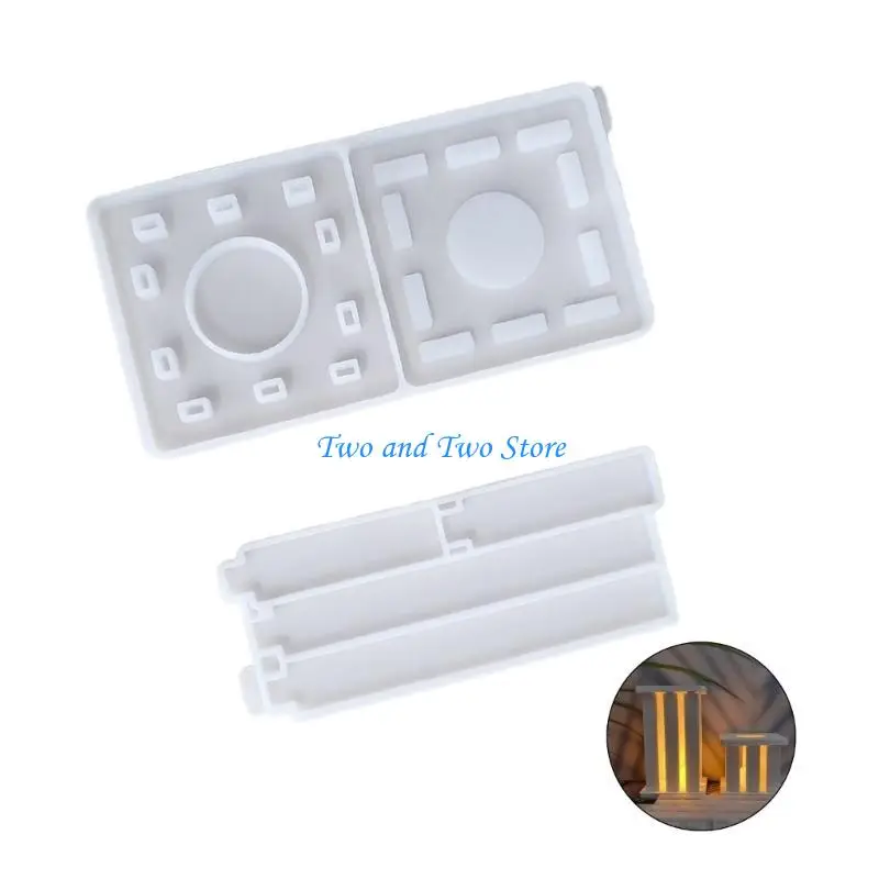 HX6F قالب حامل شمعة سيليكون قالب الشمعدان قوالب ديكورات المنزل الزخرفية #3