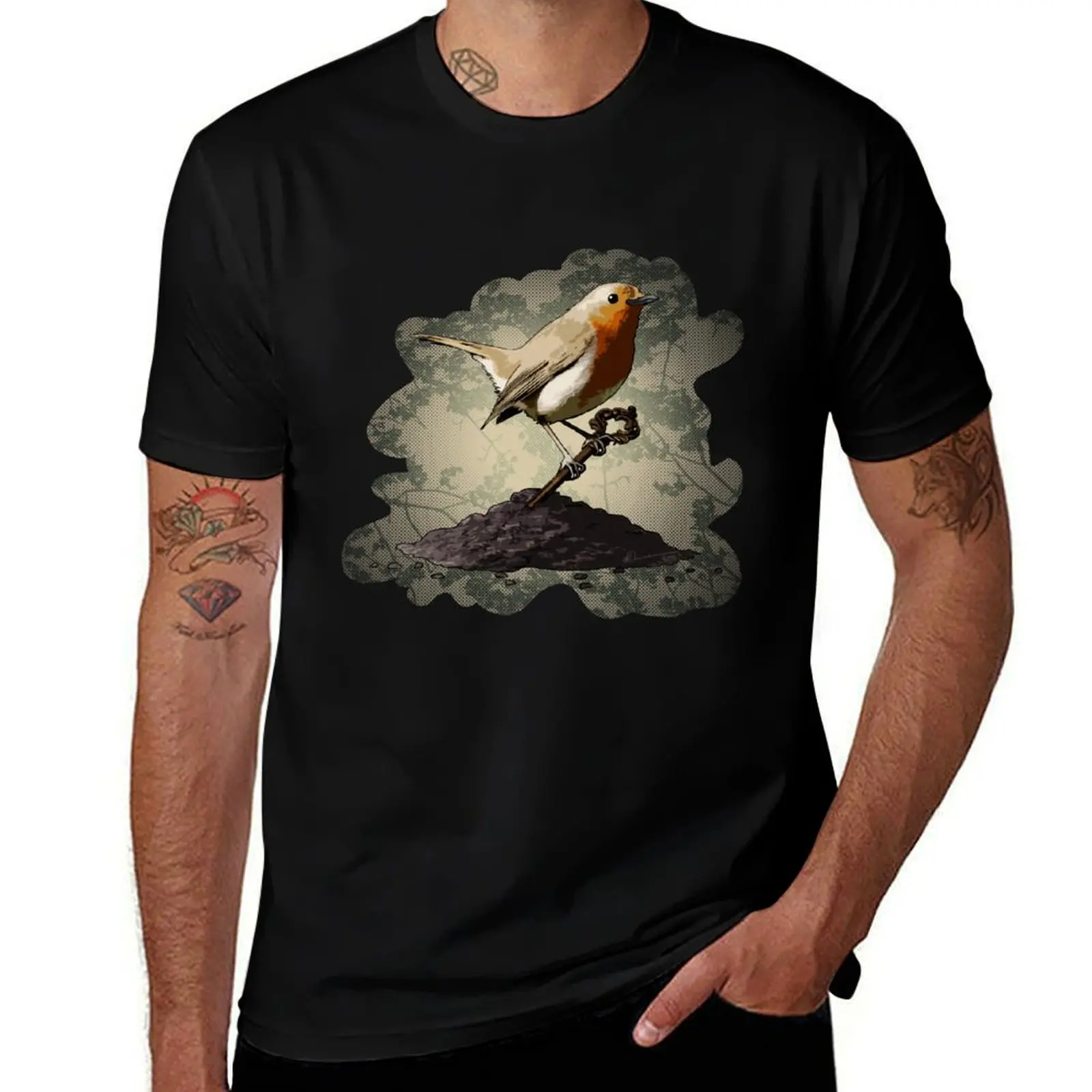 Mr. Robin Finds the Key T-Shirt All Weather Casual Short Sleeve