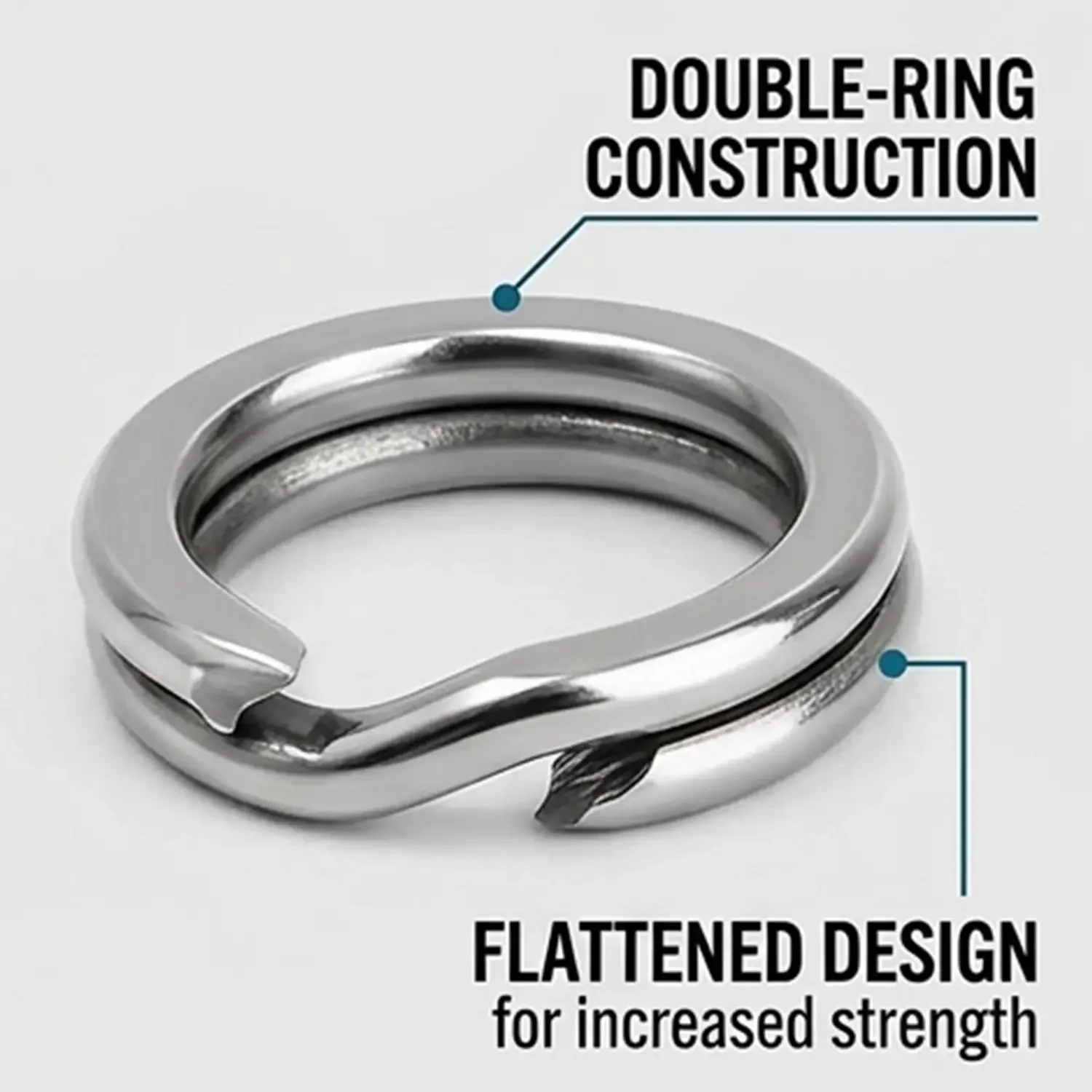 Heavy Duty Terminal Tackle Fishing Connection Ring Accessories Stainless Steel Fishing Split Rings Lure Connection Ring Set
