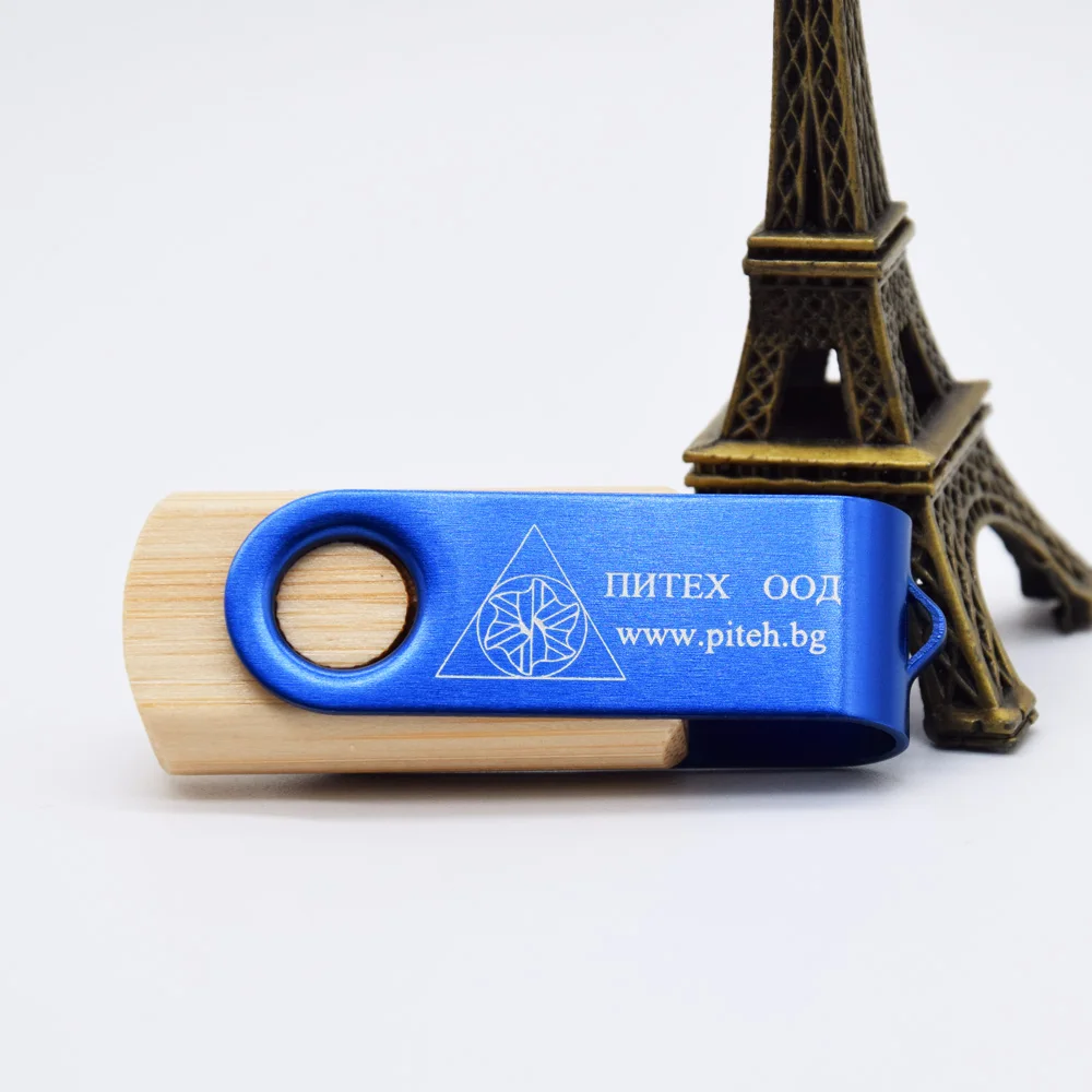 Chiavetta Usb girevole in legno con LOGO personalizzato Pendrive Pen Drive in legno di bambù naturale al 2.0 4GB 8GB 16GB 32GB 64gb Memory Stick regalo