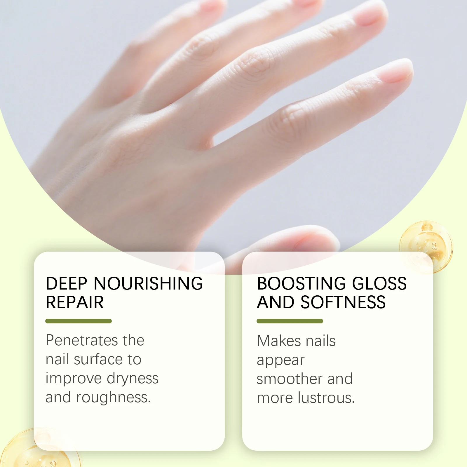 Sterke en stevige nagelrandverzorgingsessentieolie voor dagelijkse voeding, verlicht droge en ruwe nagels, voegt glans en gladheid toe