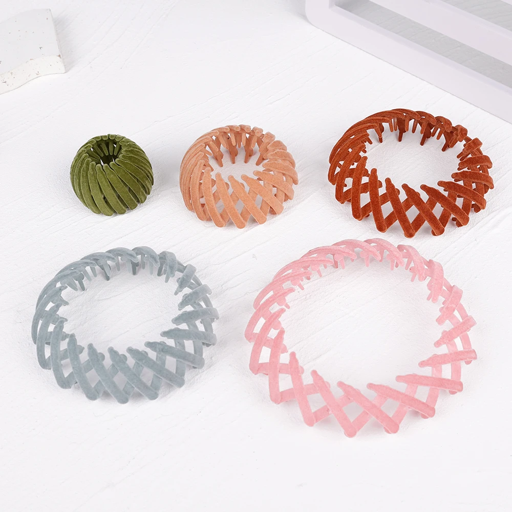 Women Bun Hair Claw Velvet Bird Nest Expanding Hair Accessories Horsetail Buckle Hair Clips Female Ponytail New Headwear Hairpin