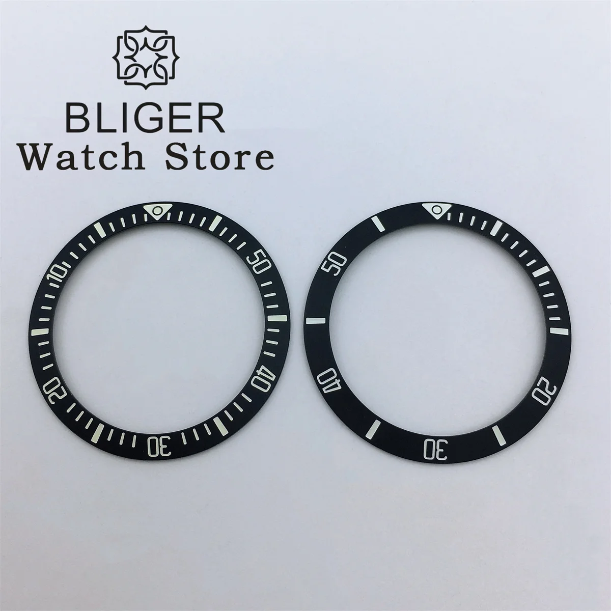 Bliger 38mm super blau grün leuchtend hochwertige Keramik Lünette Einsatz passen 40mm für U-Boot Uhrengehäuse Uhr Zubehör