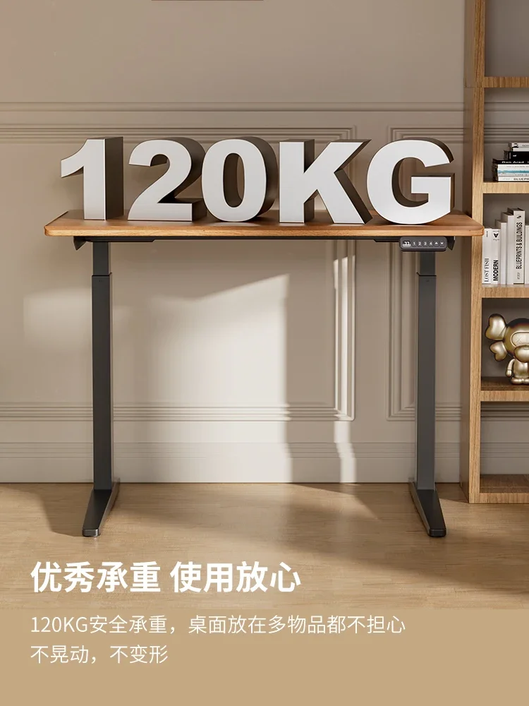 Ash Wood Double Motor Electric Lifting Table Solid Wood Office Computer Desk Study Table Desk Standing