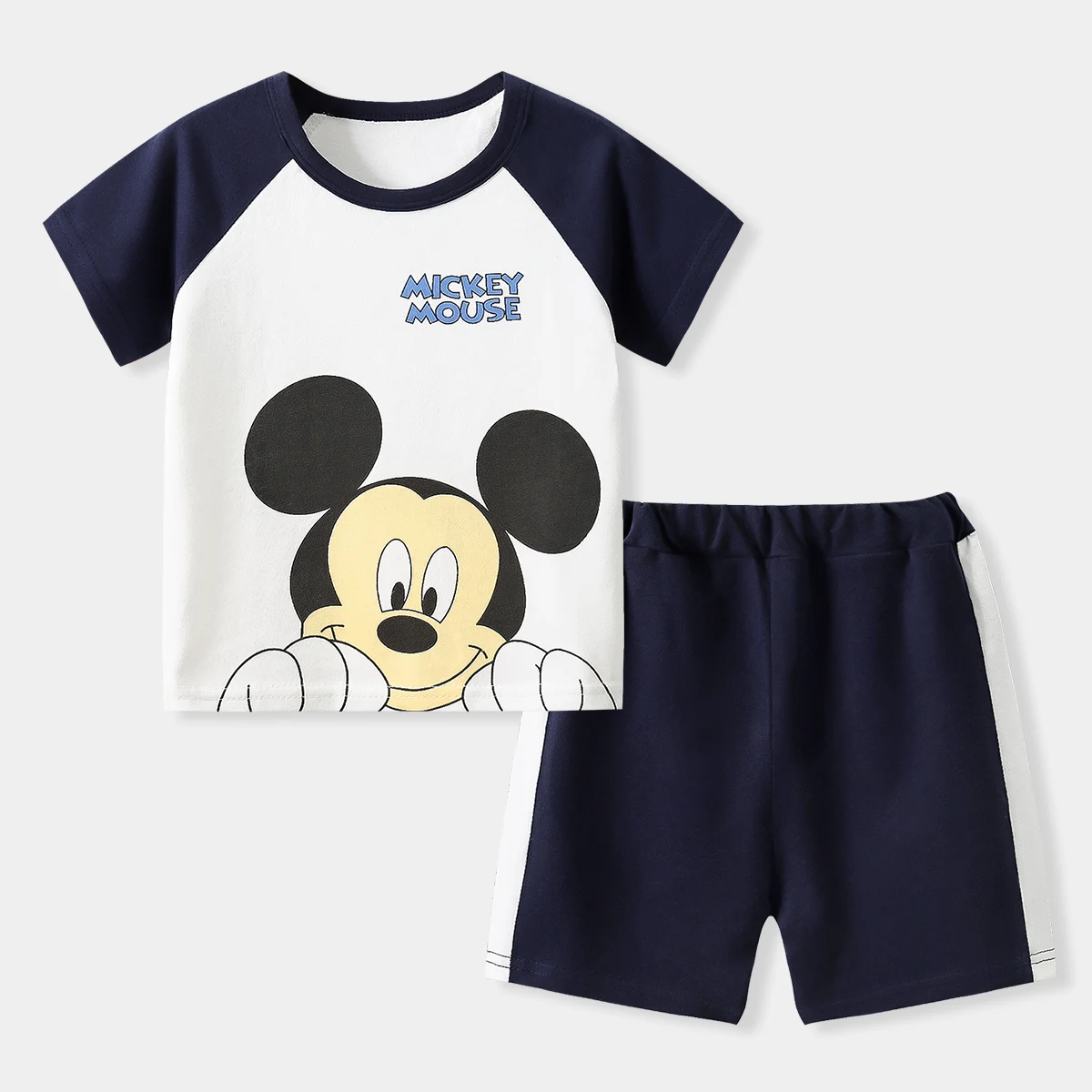 Short Sleeve Tshirt Shorts Two Piece Casual Sports Cotton Wear Babies Boys Round Neck Tops Set Cartoon Printed Summer Clothing