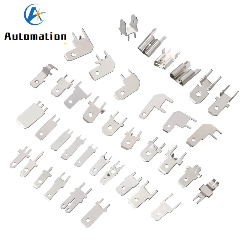 100pcs PCB Welding Sheet 4.8 Lug Straight Insert Solder Terminals 4.8mm Copper Male Crimp PCB Block Board Terminals