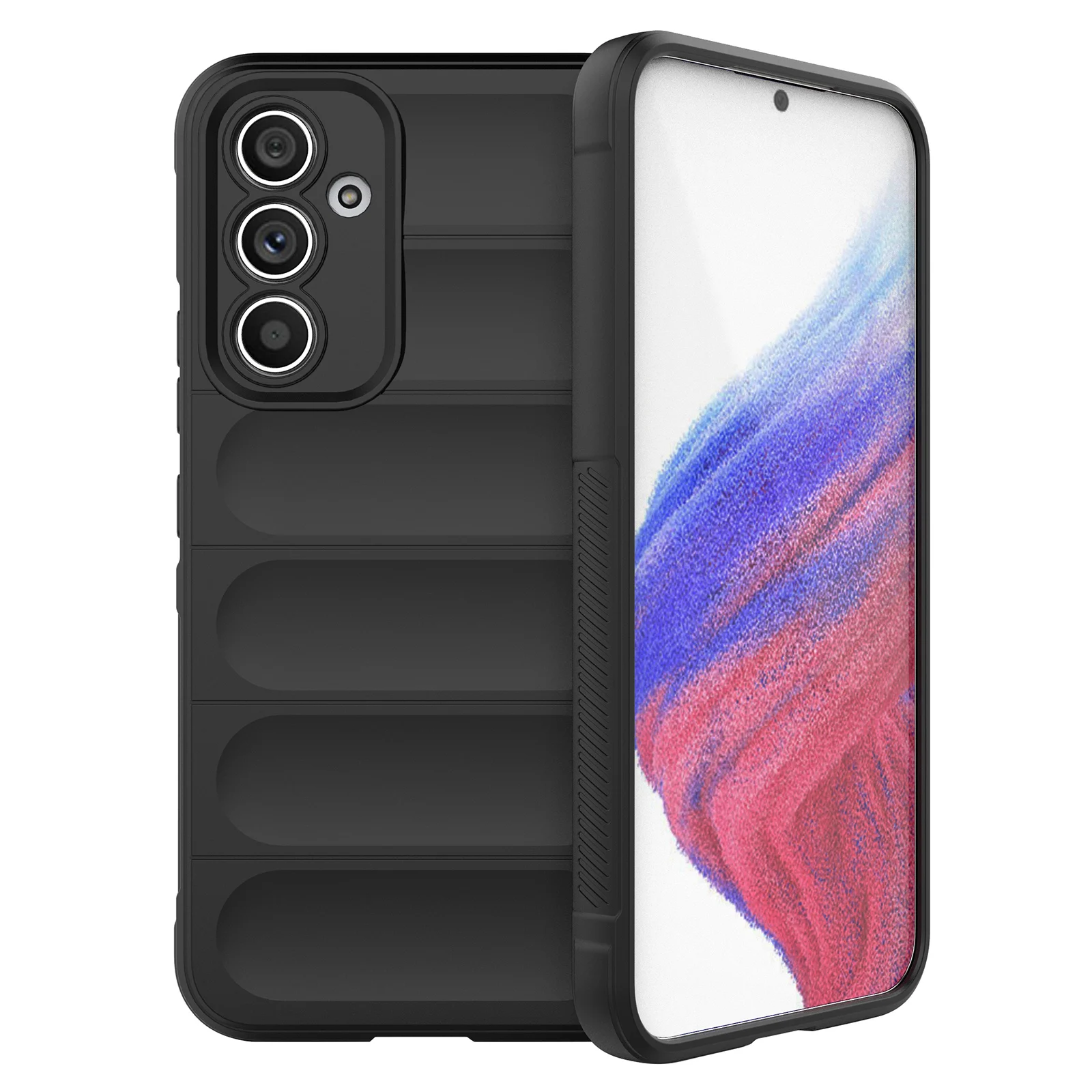 For Samsung Galaxy A54 5G Rugged Back Drop-proof Cell Phone Case Flexible TPU Protective Cover - Black