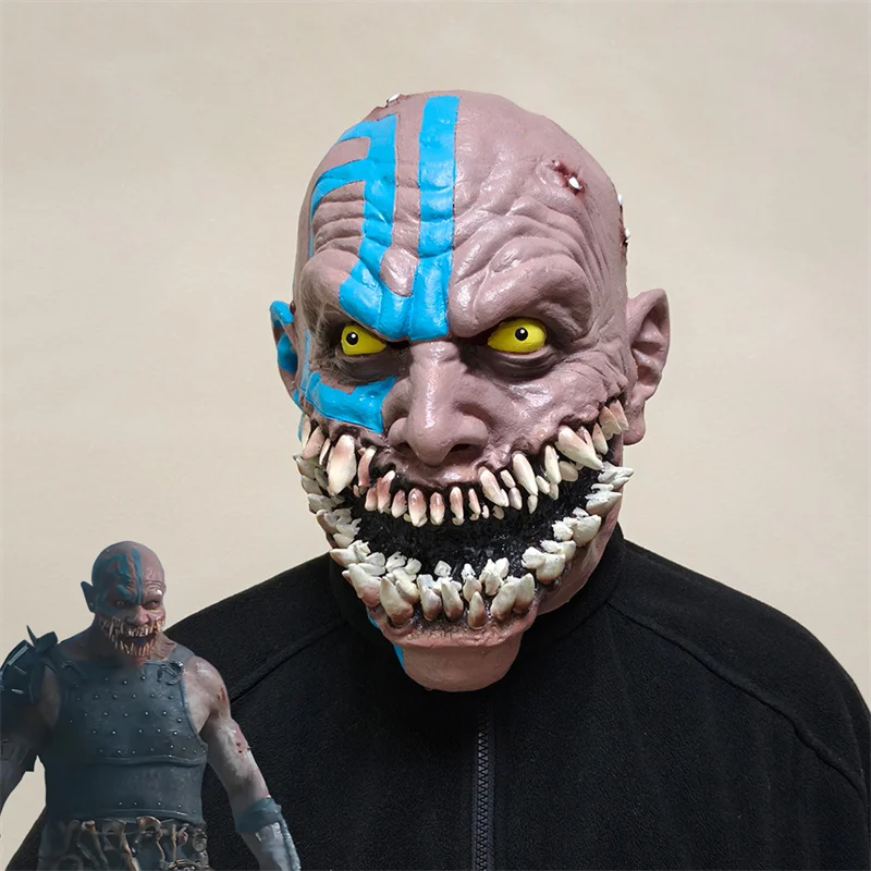 Máscara de Cosplay de Baraka del Videojuego Mortal Kombat 2, Disfraz para Adultos, Casco Completo, Máscaras de Látex, Accesorios de Halloween, Accesorios para Fiestas