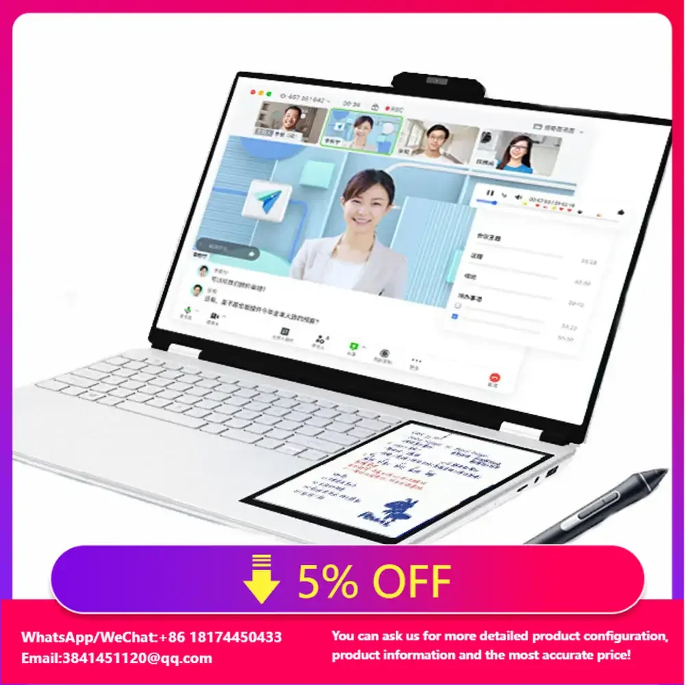 

Factory Direct Dual Screen Laptops 15.6 Inch+7inch Core I7 I9 Touch 2K LCD N95 CPU 16G 32G Notebook Business Laptop Computer