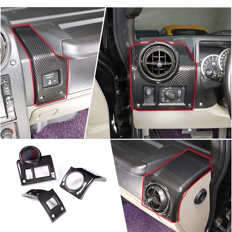 

For Hummer H2 2003-2007 Car Dashboard Side air Outlet Decorative Cover ABS Carbon Fiber Car Modification Accessories