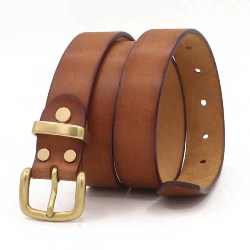 

3CM New Woman Genuine Leather Retro American Style Pure Cowhide Rubbing Color Copper Buckle Women's Jeans Versatile Belts