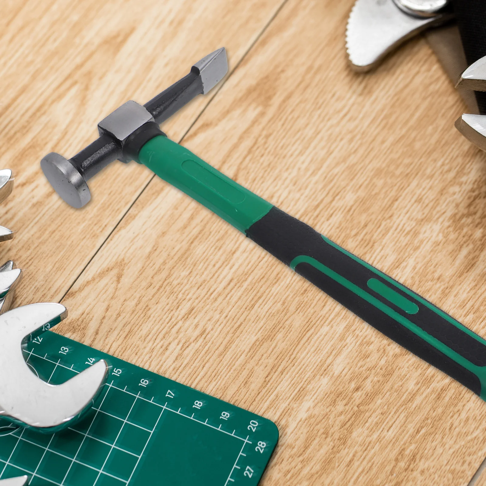 مطرقة إصلاح جسم السيارة الفولاذية مع رأس مسطح للمساحات الضيقة، أداة إزالة دنت السيارة المثالية لعمال الميكانيكا ومتجرها #1