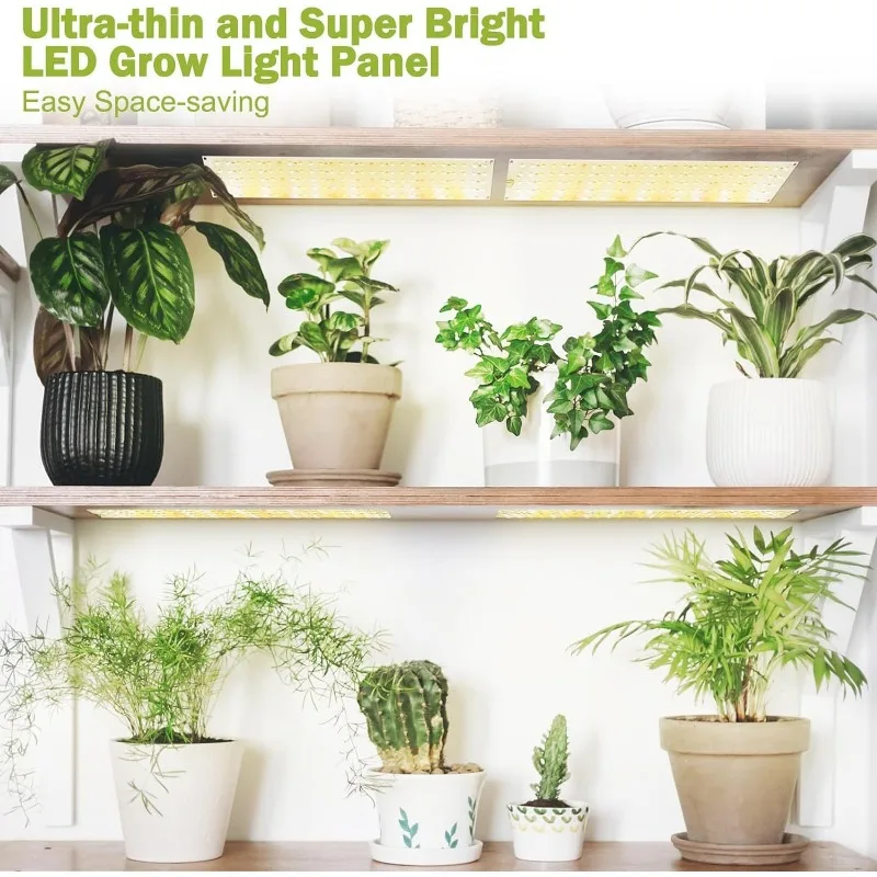 LED Plant Growth Light with Full Spectrum Adjustable Timing Indoor Plant Panel Light Green Plant and Flower Supplementary Light