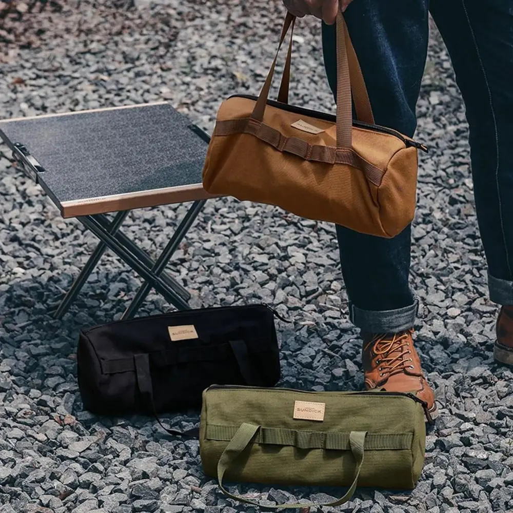 Organizador de utensilios para campamento, bolsa de almacenamiento de uñas en el suelo, impermeable, ligera, bolsa de herramientas para estaca de tienda, bolsa de lona de gran capacidad para clavija de tienda