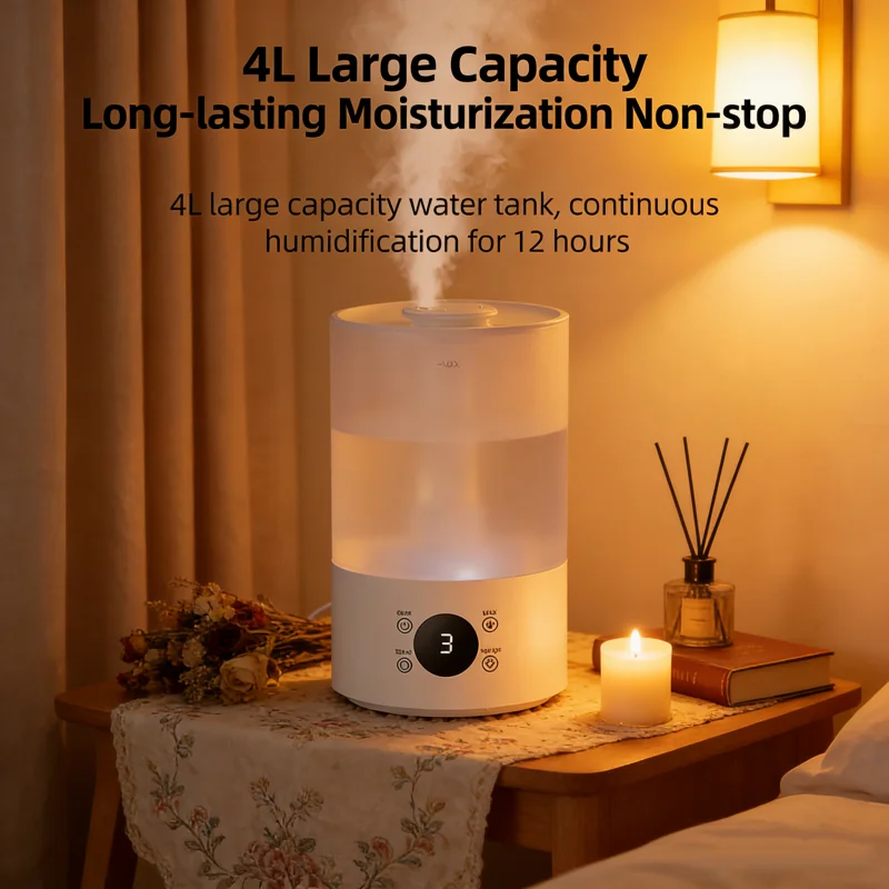 

4L Air Humidifier with Remote Control Timer Plant Mist Aroma Diffuser Large Capacity Humidifier for Home Office