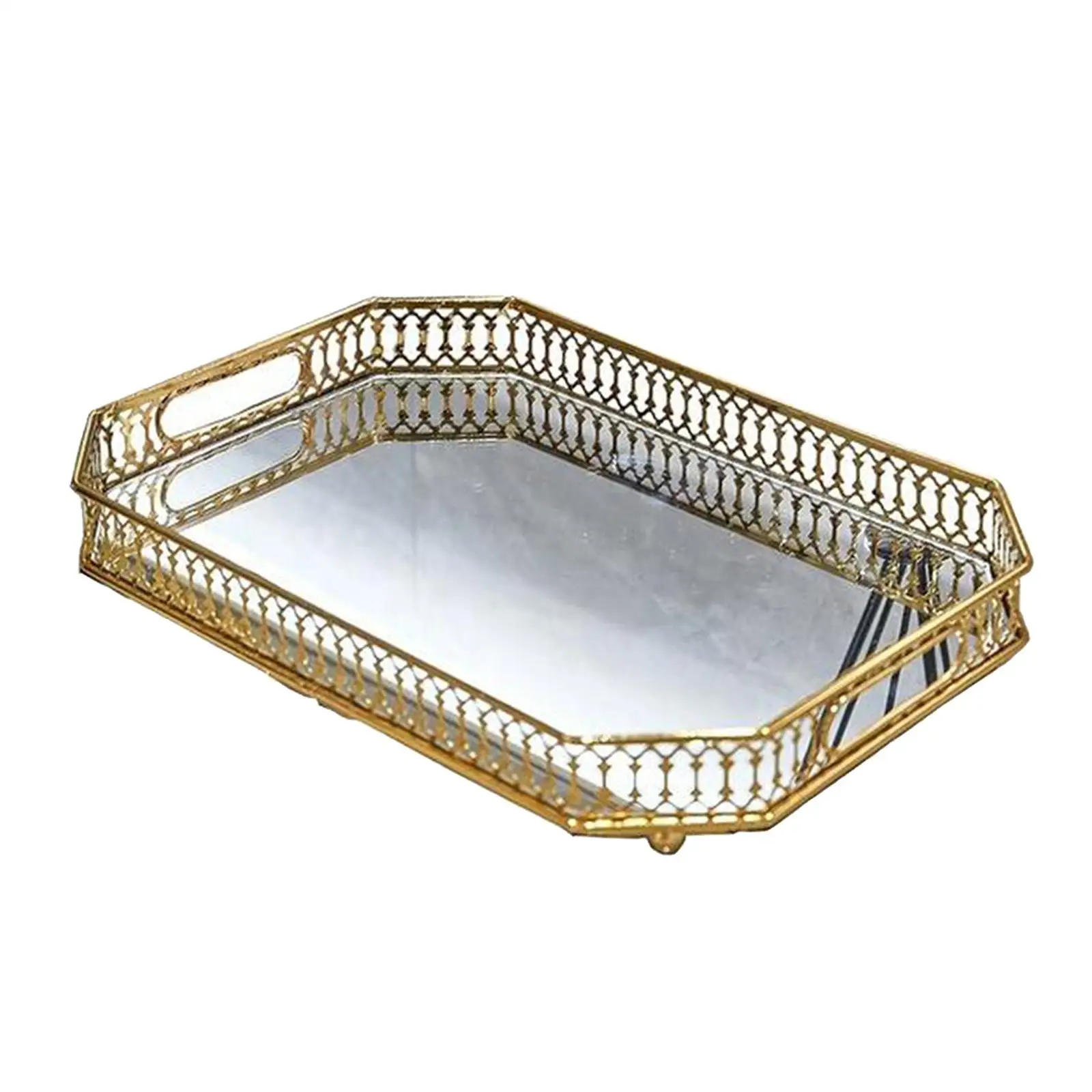 Mirror Tray Decorative Tray Perfume Tray Makeup Tray Jewelry Tray Gold Mirrored