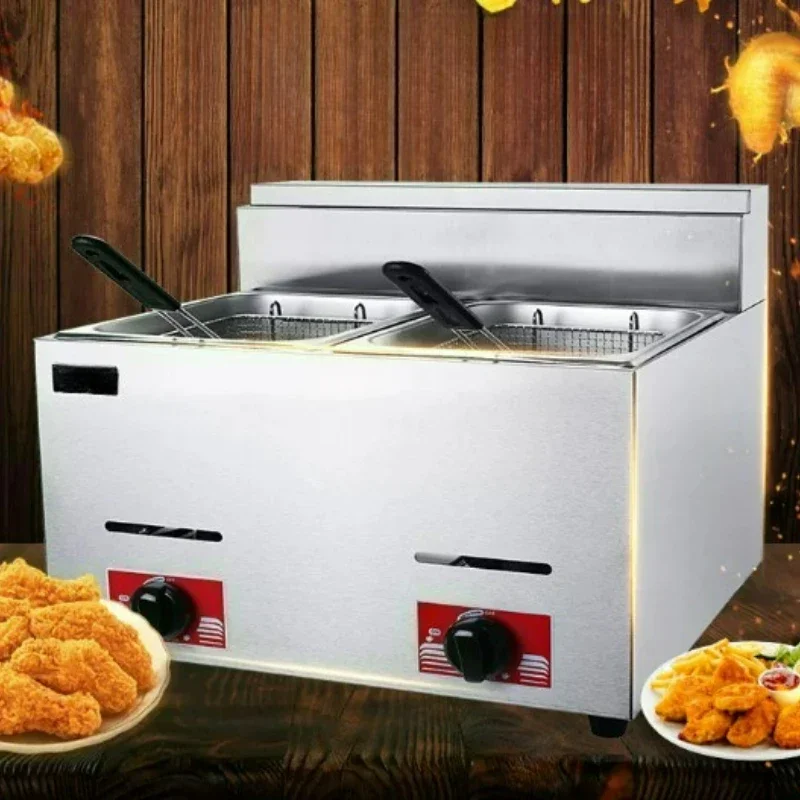 Stainless Steel Electric Deep Fryer Independent Temperature Control Double Pot Deep Fat Fryer with Fry Baskets