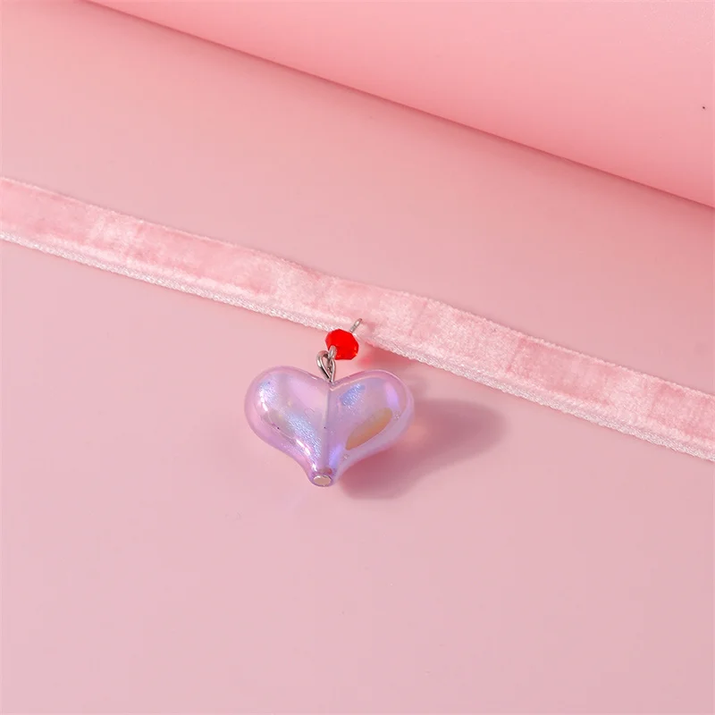Aihua Sexy Rot Samt Choker Halsketten für Frauen Herz Halskette Kragen Hochzeit Schmuck Romantische Valentinstag Geschenke – Detail 8