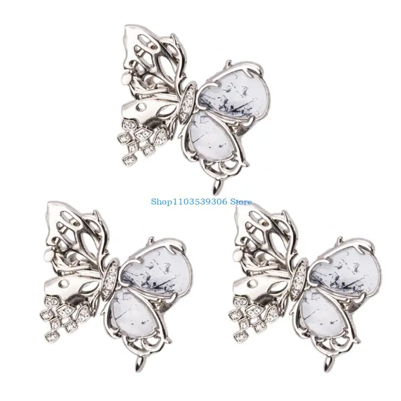 

400A Rhinestones Butterfly Waist Fitness Clip 3PCS Waist Tightener Pin For Loose Pants