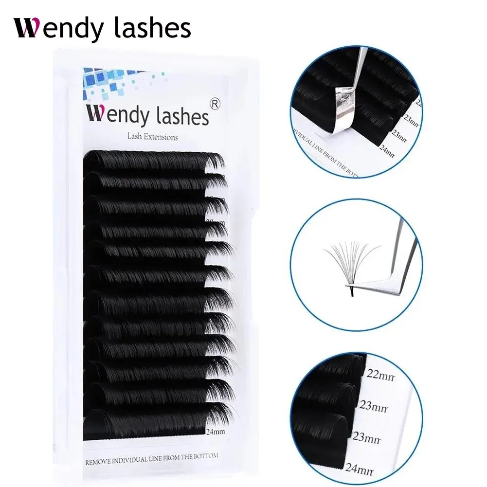 Wendy Lashes Easy Fan Lashes Premade Volume Fans Eyelash Extension Fast Blooming Fans Mink Lashes Natural Silk Lash Extension