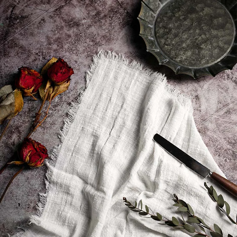 10pcs Large Napkins 41x41cm Rustic Cotton Gauze Napkin Muslin Tea Towel Dinner Retro Cheesecloth Wedding Party Linen Decor