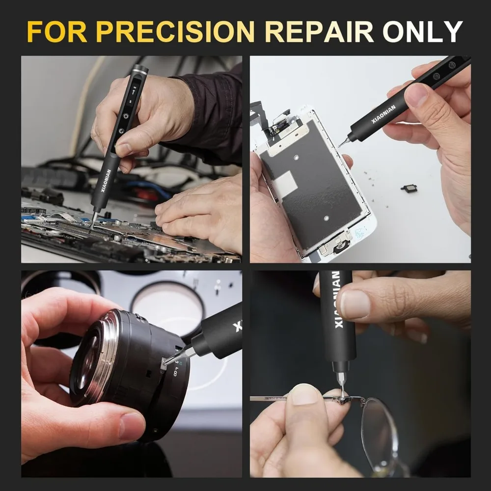 Juego de mini destornilladores eléctricos 76 en 1 con pantalla LED, 5 configuraciones de torsión, almacenamiento magnético para reparación de electrónica